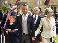 Kráľovskej svadby sa zúčastnil aj spevák Robbie Williams s manželkou Aydou. 