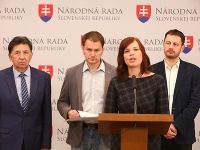 Zľava: Ján Budaj, Igor Matovič, Veronika Remišová a Eduard Heger
