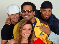 Porotcovia jojkárskej šou Miliónový tanec - Jaro Bekr, Tony Moisés, Fredy Ayisi a Svetlana Sopková.