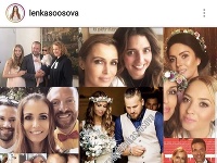 Lenka Šóošová na Instagram odhalila, že sa v roku 2018 vydala. Foto zo svadby je v strede koláže.