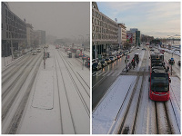 V utorok v Bratislave husto snežilo, v stredu svietilo slniečko.