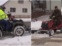 Starostovia Nižného a Vyšného Orlíka odhŕňajú sneh po svojom. Starostovia Nižného a Vyšného Orlíka odhŕňajú sneh po svojom.