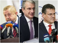 Štefan Harabin, Robert Mistrík a Maroš Šefčovič Štefan Harabin, Robert Mistrík a Maroš Šefčovič