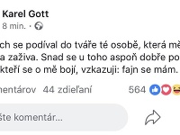Karel Gott sa na Facebooku vyjadril k svojmu údajnému úmrtiu. 