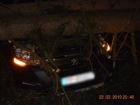 Na osobné auto spadli dva stromy