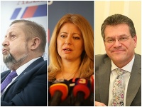 Štefan Harabin, Zuzana Čaputová a Maroš Šefčovič Štefan Harabin, Zuzana Čaputová a Maroš Šefčovič
