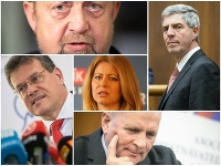 Štefan Harabin, Maroš Šefčovič, Zuzana Čaputová, Béla Bugár a František Mikloško Štefan Harabin, Maroš Šefčovič, Zuzana Čaputová, Béla Bugár a František Mikloško