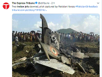 Pakistanské vzdušné sily zostrelili v stredu dve indické vojenské lietadlá.