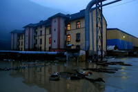 Zaplavená bytovka vo zvolenskej lokalite Pod Pustým hradom.