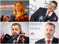 Zuzana Čaputová, Maroš Šefčovič, Štefan Harabin a Milan Krajniak Zuzana Čaputová, Maroš Šefčovič, Štefan Harabin a Milan Krajniak