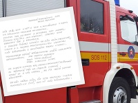 Muž adresoval hasičom dojemné poďakovanie. Muž adresoval hasičom dojemné poďakovanie.