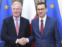 Michel Barnier a Mateusz Morawiecki Michel Barnier a Mateusz Morawiecki