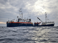 Loď Sea-Watch, ktorá zachránila migrantov. Loď Sea-Watch, ktorá zachránila migrantov.