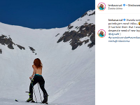 Lenka Vacvalová si urobila v horách takýto sexi záber. 