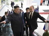 Vladimir Putin a Kim Čong-un