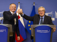 Prezident SR Andrej Kiska a Jean-Claude Juncker Prezident SR Andrej Kiska a Jean-Claude Juncker