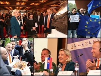 Návštevu Marine Le Penovej v Bratislave sprevádzali protesty Návštevu Marine Le Penovej v Bratislave sprevádzali protesty