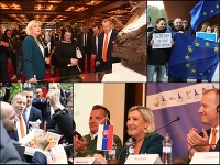 Návštevu Marine Le Penovej v Bratislave sprevádzali protesty