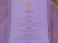 Takto vyzeralo menu na svadbe Jasminy a Rytmusa. 