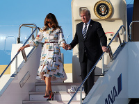 Donald Trump a Melanie Trump na štátnej návšteve v Japonsku. 