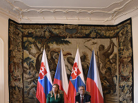 Prezidentka Zuzana Čaputová a Miloš Zeman