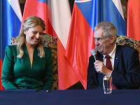 Prezidentka Zuzana Čaputová a Miloš Zeman