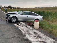 Nehoda sa stala na ceste 1/51 v smere od Nitry do Vrábeľ. 
