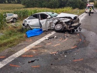 Nehoda sa stala na ceste 1/51 v smere od Nitry do Vrábeľ. 
