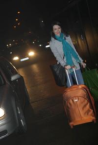 Riaditeľka súťaže Miss Slovensko - Lucia Hablovičová pri príchode na letisko.