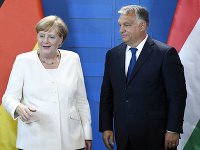 Angela Merkelová na stretnutí s Viktorom Orbánom.