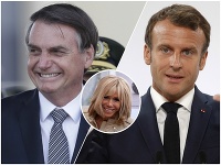 Jair Messias Bolsonaro, Brigitte Macron a Emmanuel Macron Jair Messias Bolsonaro, Brigitte Macron a Emmanuel Macron