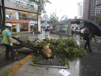 Tajfún, ktorý v sobotu prešiel popri pobreží Južnej Kórey