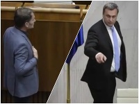 Igor Matovič a Andrej Danko počas slovnej prestrelky Igor Matovič a Andrej Danko počas slovnej prestrelky