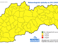 Výstrahy prvého stupňa pred prízemným mrazom.