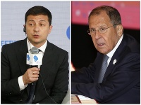Volodymor Zelenskyj a Sergej Lavrov Volodymor Zelenskyj a Sergej Lavrov
