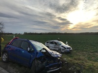 Dopravná nehoda medzi obcami Nitrianska Streda a Solčany.