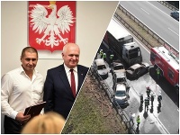 Ukrajinec Andrii Sirovatski dostal poľské občianstvo za záchranu ľudí z horiacich áut. Ukrajinec Andrii Sirovatski dostal poľské občianstvo za záchranu ľudí z horiacich áut.