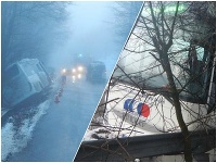 Nehoda autobusu v okrese Banská Štiavnica. Nehoda autobusu v okrese Banská Štiavnica.