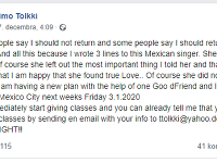 Timo Tolki sa voči obvineniu obraňuje aj na svojom Facebooku. Svoj návrat do Mexika neruší. 