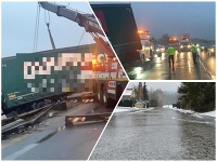 Dopravná nehoda úžitkového vozidla a dvoch kamiónov Dopravná nehoda úžitkového vozidla a dvoch kamiónov