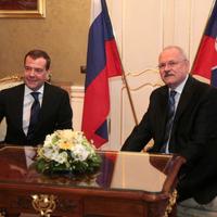 Ivan Gašparovič a ruský prezident Dmitrij Medvedev