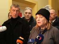 Český premiér Andrej Babiš a starostka Vejprt Jitka Gavdunová