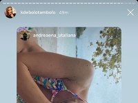 Aj takúto fotku si Andrea Ena dal na svoj Instagram. K fotke Martiny Grešovej napísal len talianske slovo - Bellissima, teda krásna.