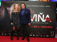 Diana Mórová a Jozef Vajda na premiére filmu Sviňa.