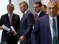 Andrej Babiš, Peter Pellegrini, Mateusz Morawiecki a Viktor Orbán Andrej Babiš, Peter Pellegrini, Mateusz Morawiecki a Viktor Orbán