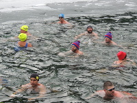Do ľadových vôd banskoštiavnického Klingera si v sobotu prišlo zaplávať približne 220 ľadových medveďov z celého Slovenska.