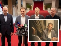 Predsedovia strán nádejnej koalície sa stretli na prvej večeri Predsedovia strán nádejnej koalície sa stretli na prvej večeri
