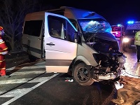 Nehoda dodávky a autobusu pri Ružomberku