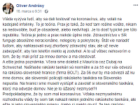Oliverovi Andrásymu sa najprv nepáčil prístup slovenskej vlády. 