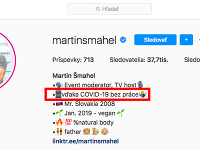 Martin Šmahel na instagrame informuje, že je bez práce.